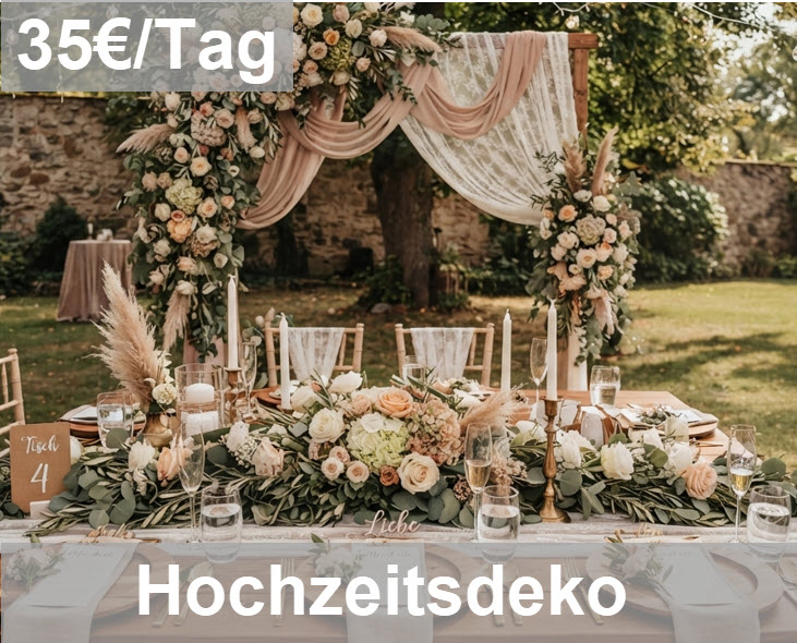 Hochzeitsdeko mieten — 35 € pro Tag
