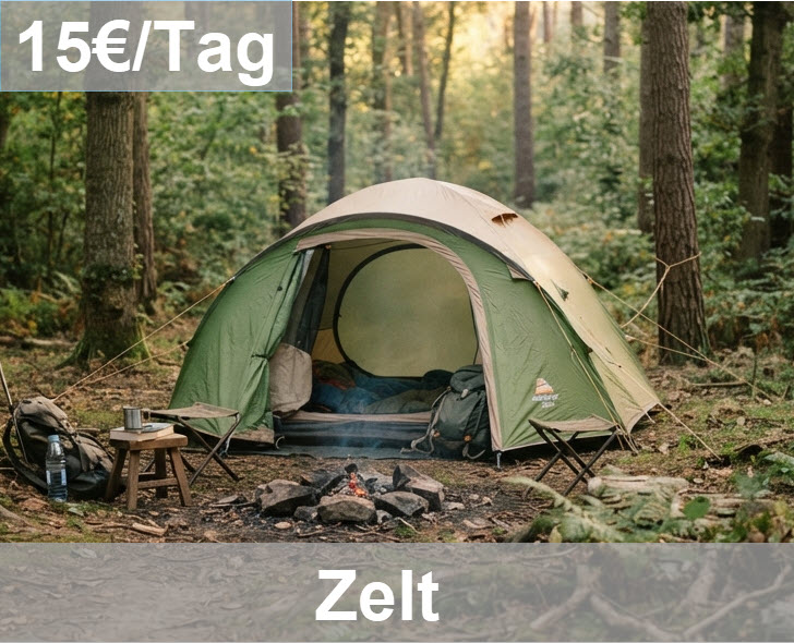 Zelt mieten — 15 € pro Tag